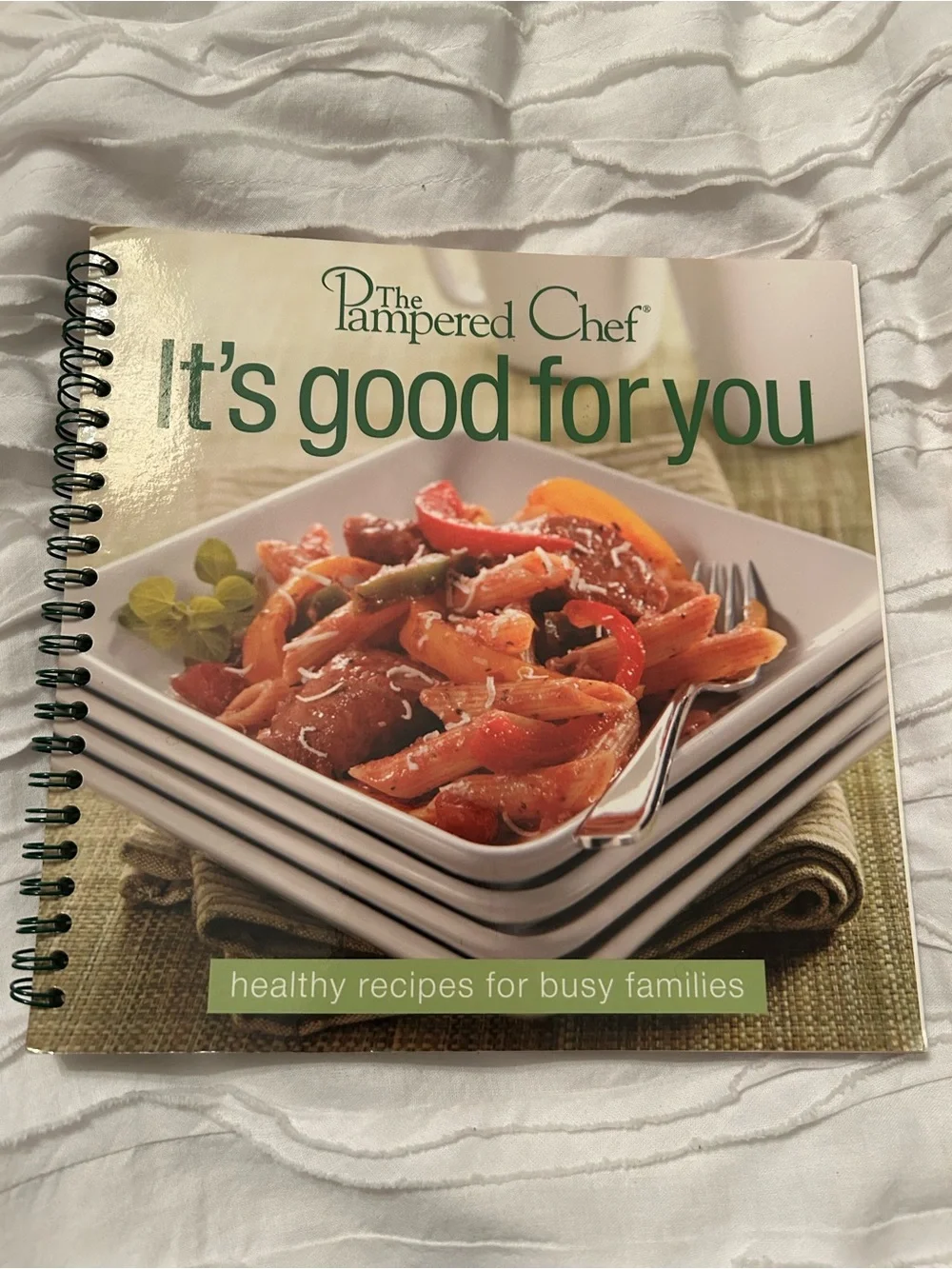 Pampered Chef It's Good For You Cookbook - Green and White
